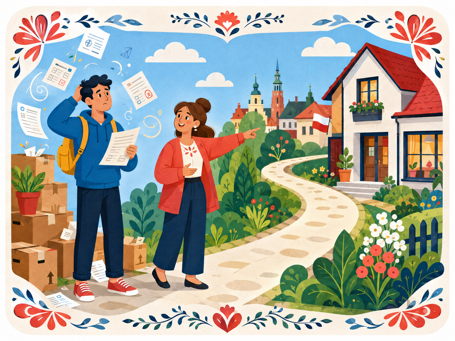 A newcomer getting help with moving to Poland