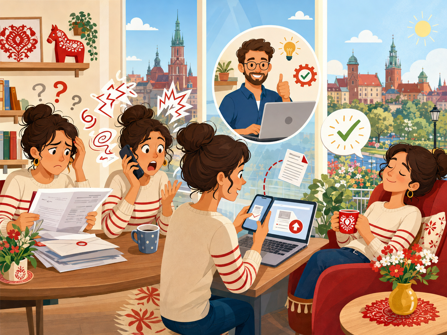 An expat getting quick practical help in Poland